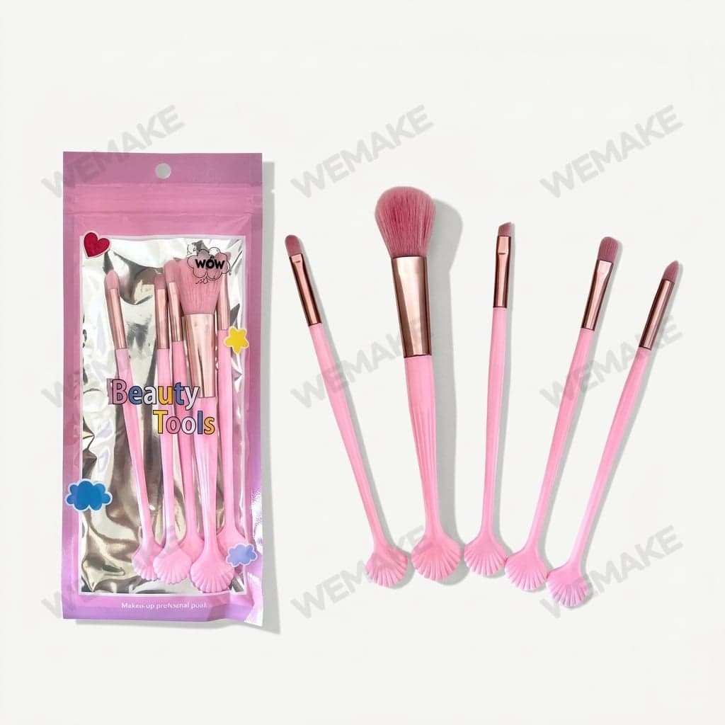 Kit de Pincéis para Maquiagem 5 Peças Cabo Concha 6920254567038