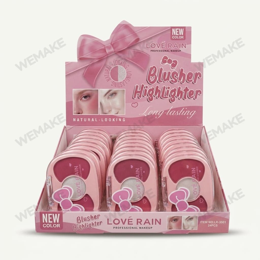 Duo de Maquiagem Blush e Iluminador Facial Compacto LR-3501