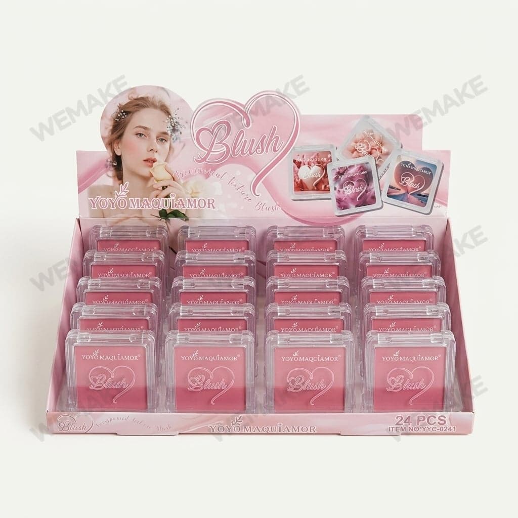Blush Facial Compacto em Pó Textura Fina Aveludada yyc-0241