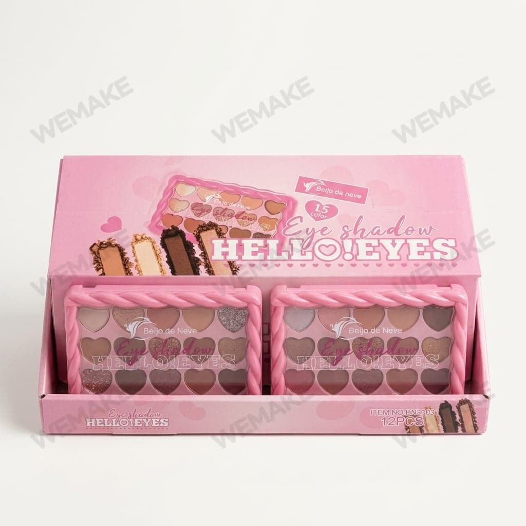 Paleta de Sombras Matte e Cintilante 15 Cores Coração bn3004