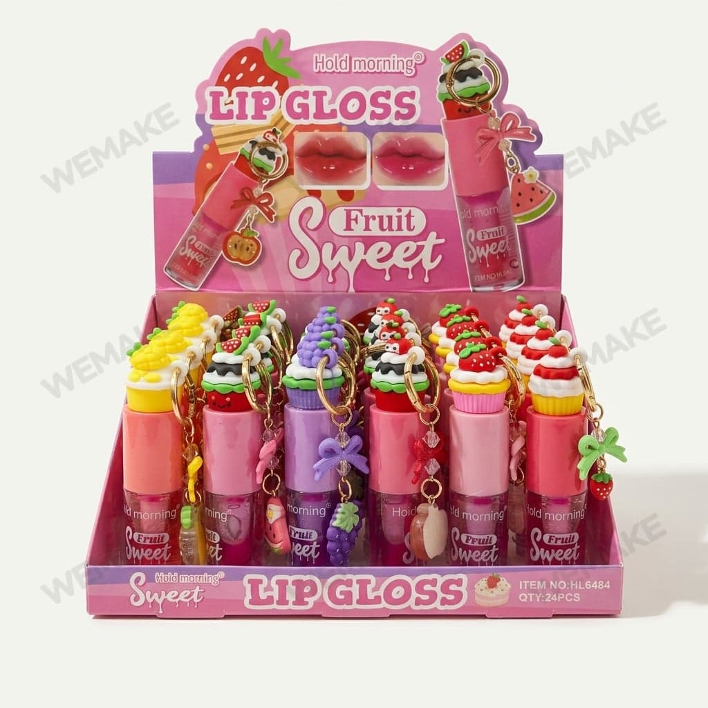 Gloss Labial Hidratante com Chaveiro e Pingente de Cupcake HL6484