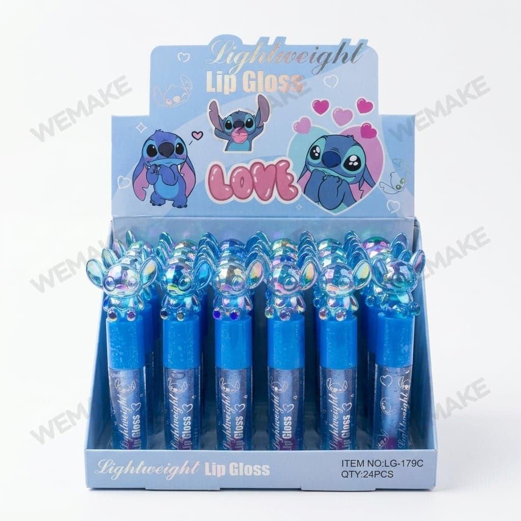 Display de Gloss Labial Infantil com Tampa de Personagem 24 Unidades LG-179C