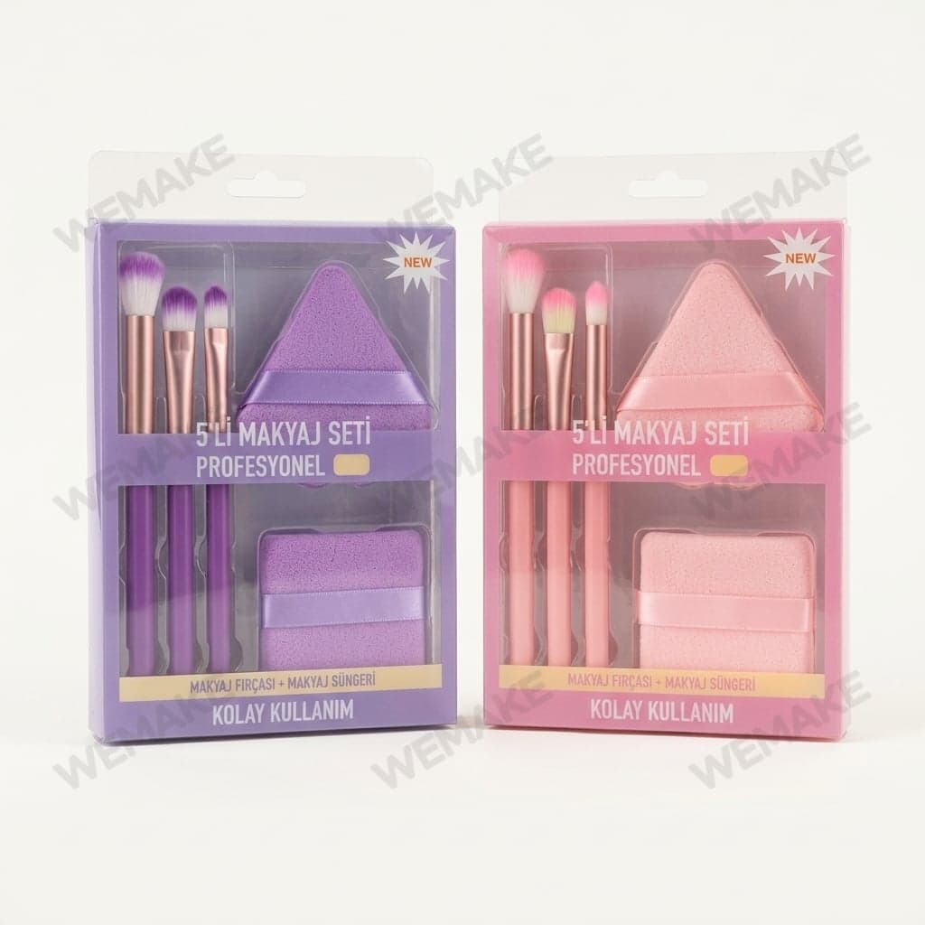 Kit de Pincéis e Esponjas de Maquiagem 5 Peças 6956436461639