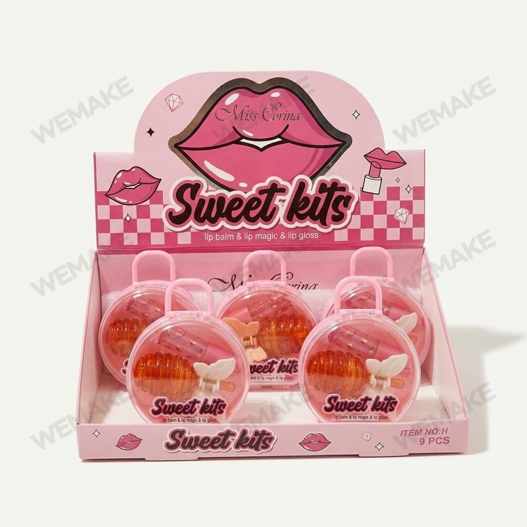 Kit de Maquiagem Infantil Formato Maleta com Gloss e Lip Balm h-005