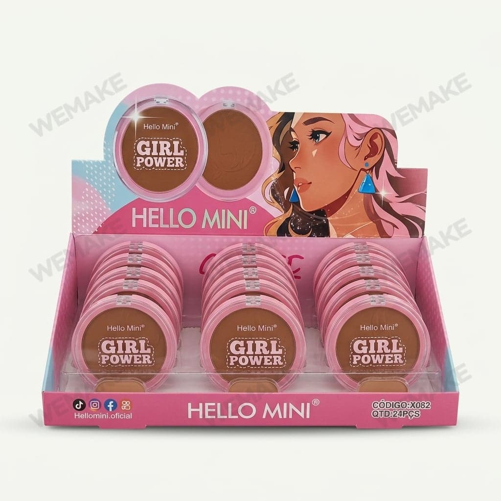 Pó Compacto Facial para Maquiagem e Selagem Girl Power x082