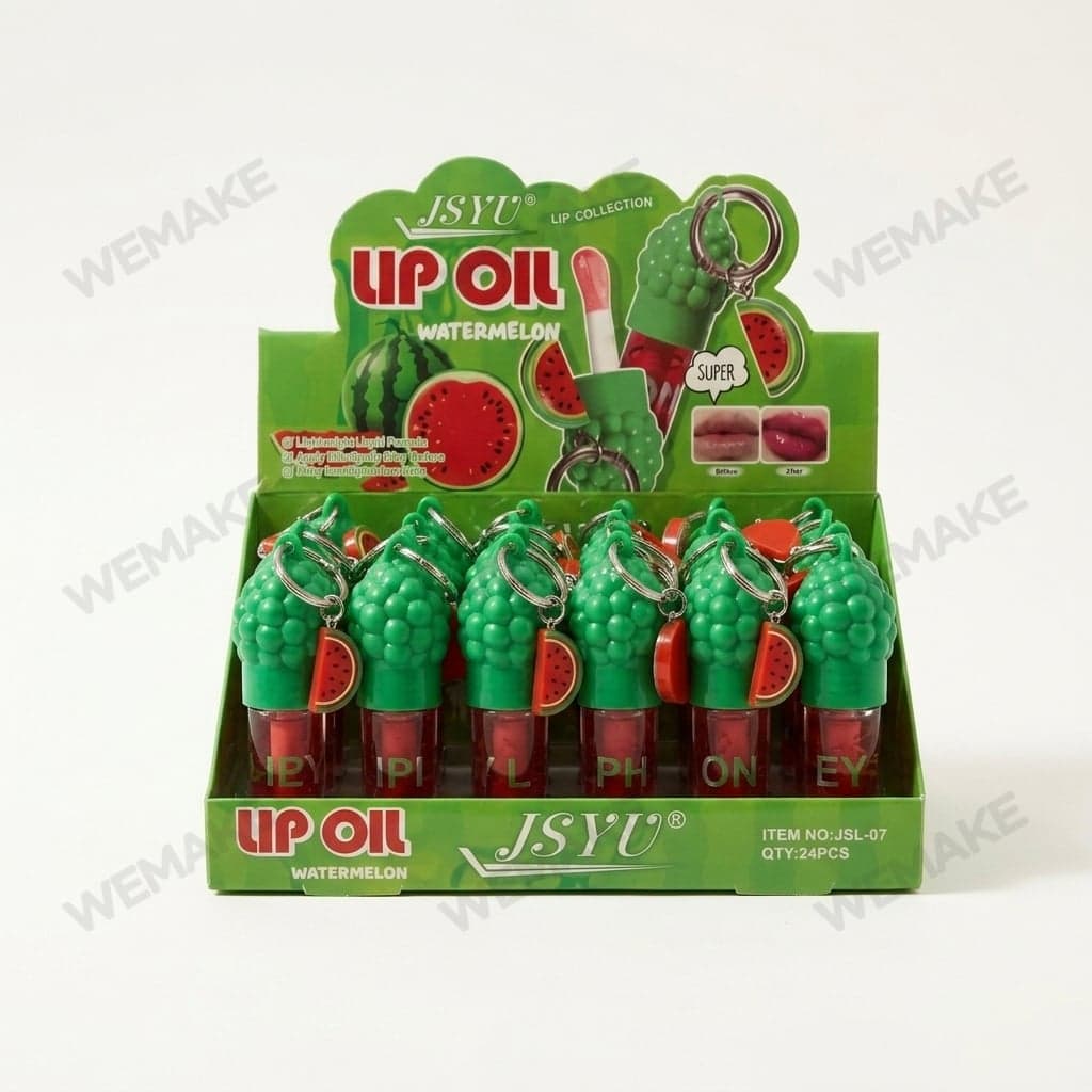Óleo Labial Hidratante Lip Oil com Chaveiro de Fruta JSL-078