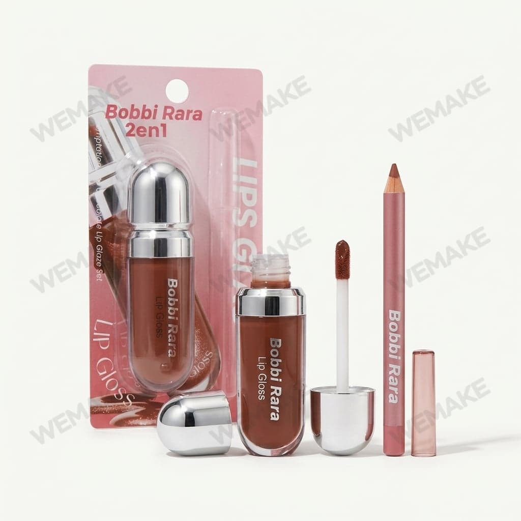 Kit Maquiagem 2 em 1 Gloss Labial Formato Cápsula e Lápis 042-24