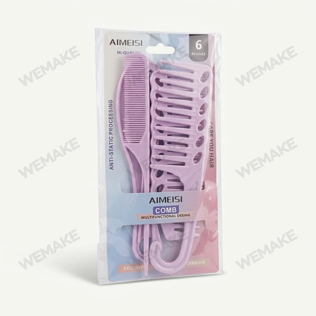Kit de Pentes para Cabelo em Plástico Antiestático 6 Peças 7892018337956