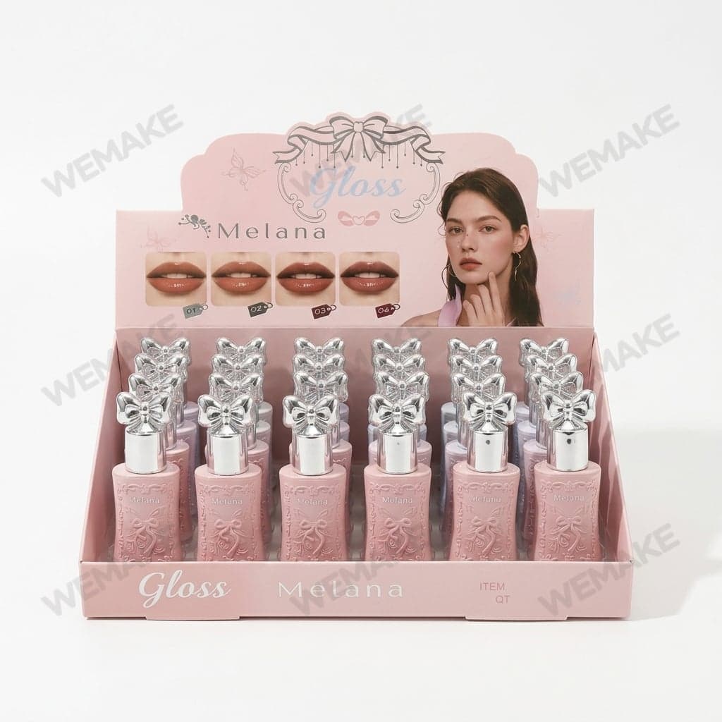 Gloss Labial Líquido com Tampa em Formato de Laço e-cz211