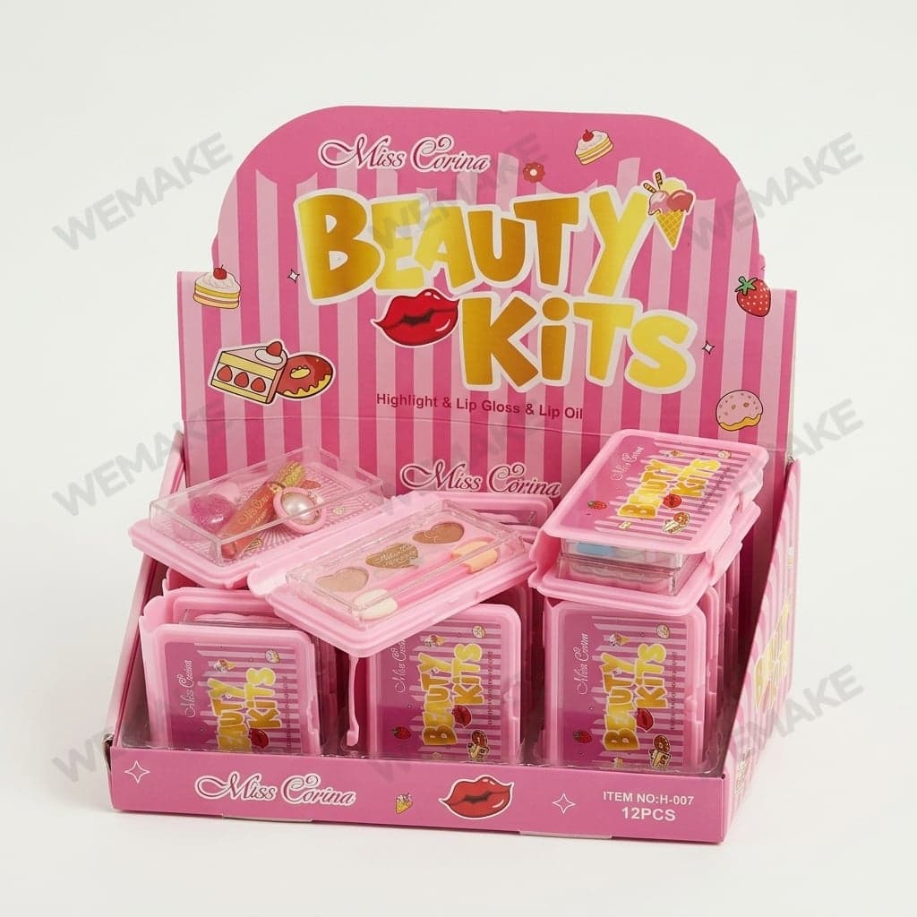 Paleta de Iluminador Facial em Pó Compacto com Aplicador H-007
